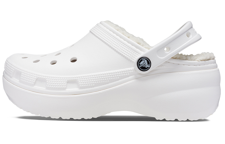 (Women) Crocs Classic Platform Lined Clogs 'White' 207938-100