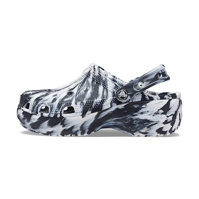 (W) Crocs Classic Platform Marbled Clog 'Black White'
