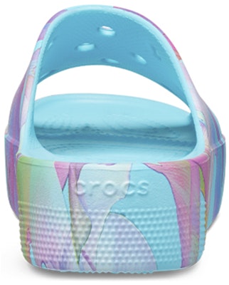 (Women) Crocs Classic Platform Palm Print Slide 'Blue Multi-Color' 208607-4NQ Purchase (Women) Crocs Classic Platform Palm Print Slide 'Blue Multi-Color' 208607-4NQ