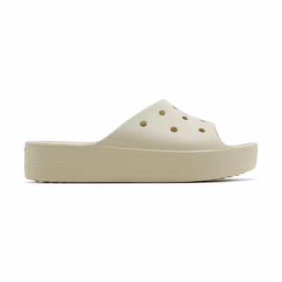 (W) Crocs Classic Platform Slide 'Bone'