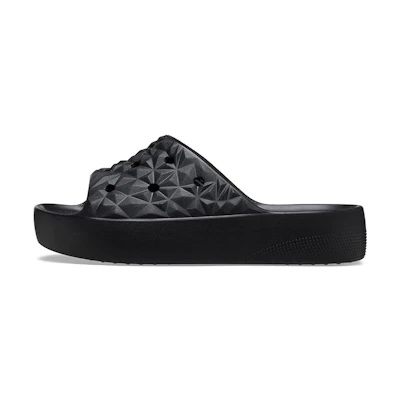 (W) Crocs Classic Platform Slides 'Black'