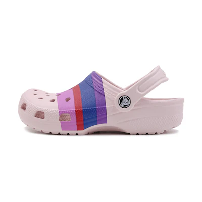 (W) Crocs Classic Seasonal Graphic Clog 'Grey Pink Buckle'