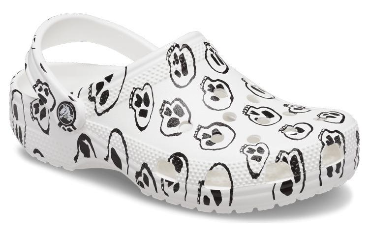 (W) Crocs Classic Skull Print Clogs 'White Black' 圖 3