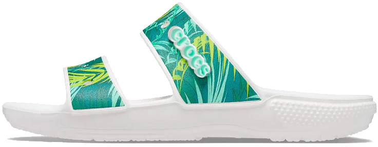 women-crocs-classic-tropical-outdoor-flat-heel-sports-slippers-white-green-207183-94-s