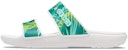 (W) Crocs Classic Tropical Outdoor Selipar Sukan Tumit Rata Putih Hijau 207183-94S