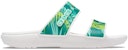 (W) Crocs Classic Tropical Outdoor Selipar Sukan Tumit Rata Putih Hijau 207183-94S