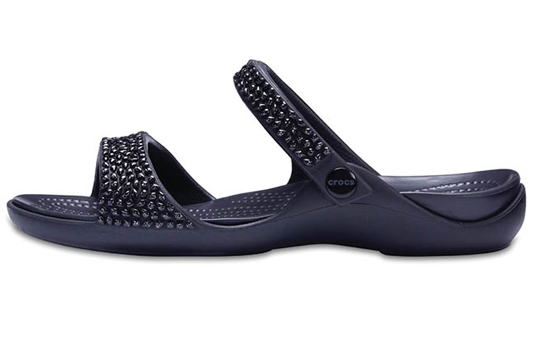 (Women) Crocs Comfort Sport Slide 'Navy Rhinestones' 205102-060