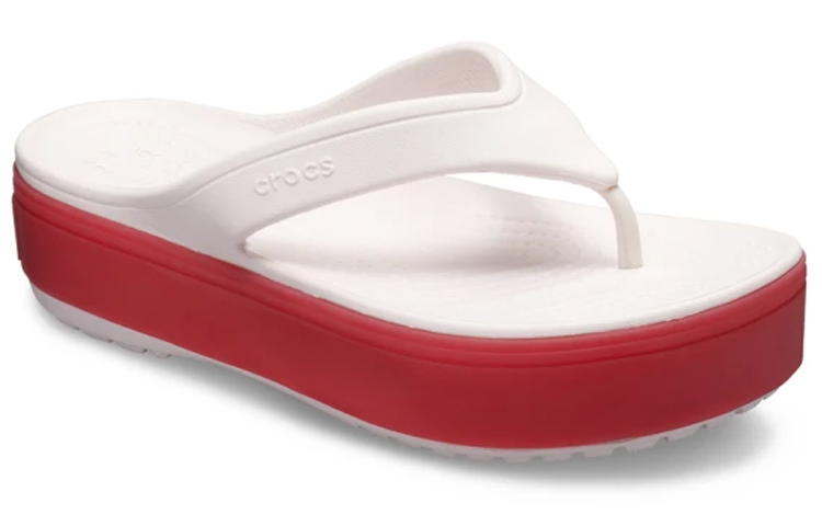 Lookbook (W) Crocs 舒适加厚底休闲人字拖 '辣椒红' 205681-6QB