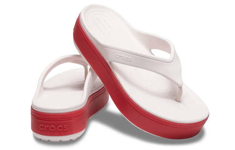 Shop (W) Crocs 舒适加厚底休闲人字拖 '辣椒红' 205681-6QB