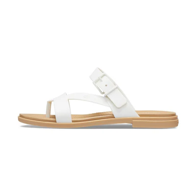 (W) Crocs Cozy Lightweight Sports Slippers White Brown