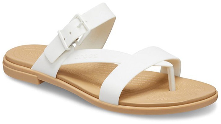 Crocs 特萝莉度假風 舒適輕便運動拖鞋 女款 白棕色 Lookbook Crocs 特萝莉度假風 舒適輕便運動拖鞋 女款 白棕色