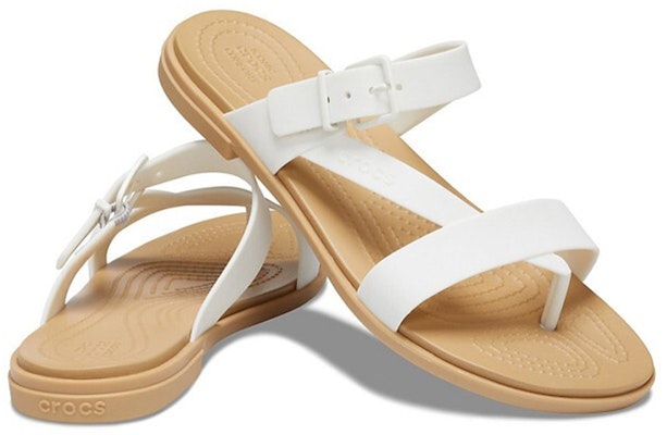 Crocs 特萝莉度假風 舒適輕便運動拖鞋 女款 白棕色 Shop Crocs 特萝莉度假風 舒適輕便運動拖鞋 女款 白棕色
