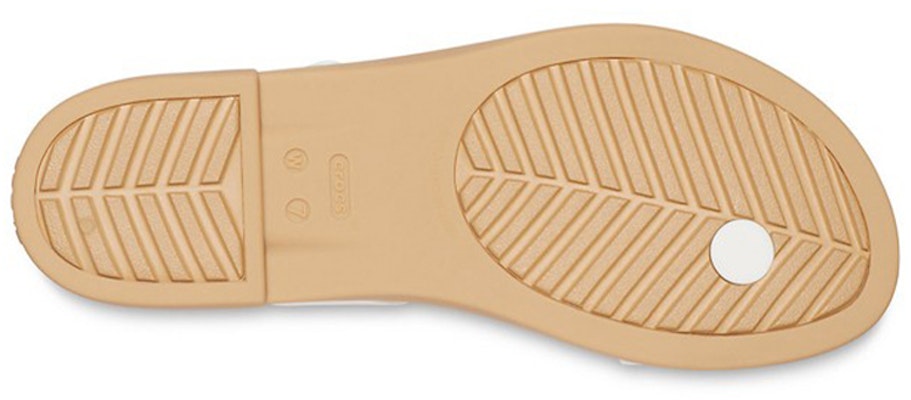 Crocs 特萝莉度假風 舒適輕便運動拖鞋 女款 白棕色 Sizing Crocs 特萝莉度假風 舒適輕便運動拖鞋 女款 白棕色