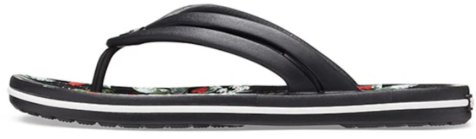 (Women) Crocs Crocband Flowers Flip-Flops Black 206101-0FF (Women) Crocs Crocband Flowers Flip-Flops Black 206101-0FF