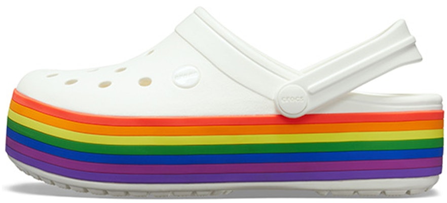 (Women) Crocs Crocband Platform 'Rainbow' 205980-94S Buy (Women) Crocs Crocband Platform 'Rainbow' 205980-94S