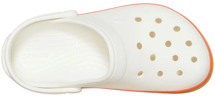 Purchase Crocs Crocband Platform Rainbow 舒適厚底洞洞涼鞋 女款 白彩虹