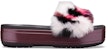 (W) Crocs Crocband Platform So Luxe Slide 'Burgundy Fluffy' Merah Berbulu 205926-096