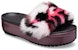 (W) Crocs Crocband Platform So Luxe Slide 'Burgundy Fluffy' Merah Berbulu 205926-096