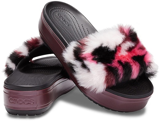 (Women) Crocs Crocband Platform So Luxe Slide 'Burgundy Fluffy' 205926-096 Shop (Women) Crocs Crocband Platform So Luxe Slide 'Burgundy Fluffy' 205926-096