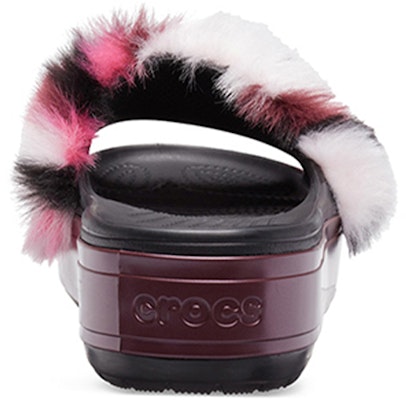 (Women) Crocs Crocband Platform So Luxe Slide 'Burgundy Fluffy' 205926-096 Details for (Women) Crocs Crocband Platform So Luxe Slide 'Burgundy Fluffy' 205926-096