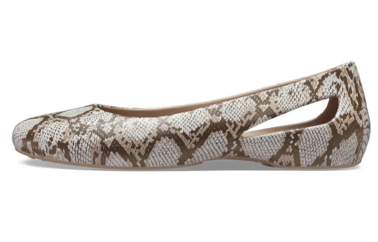 (Women) Crocs Cut-Out Flat Sport Sandals 'Brown Snake Print' 206210-195