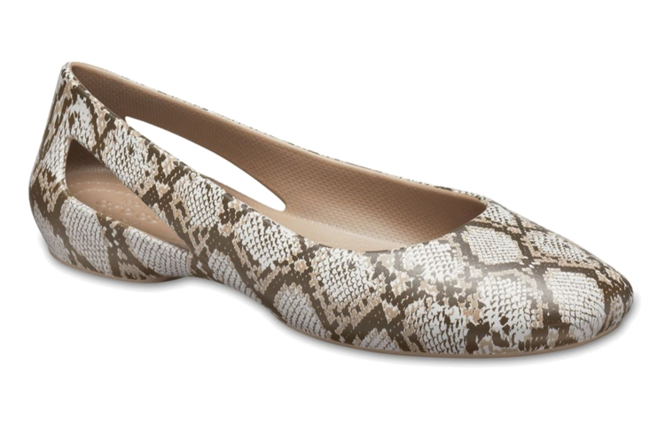 Lookbook (W) Crocs Cut-Out Platte Sport Sandalen ''Bruine Slangenprint'' 206210-195