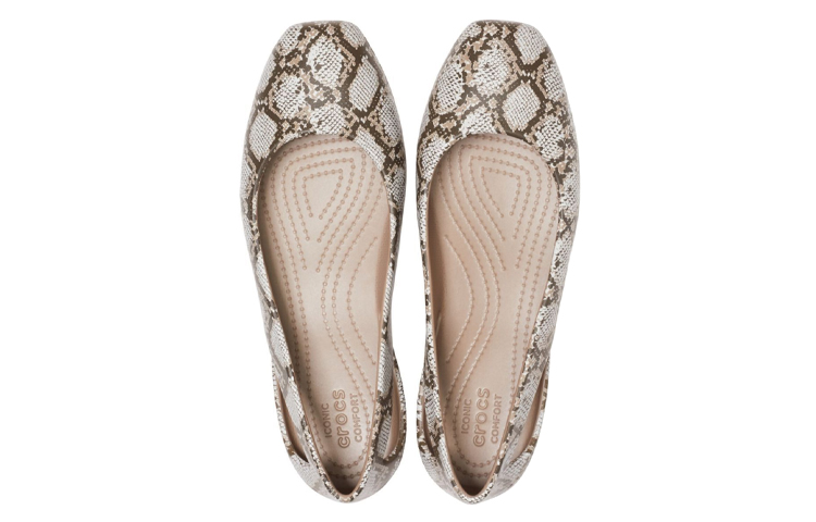 Shop (W) Crocs Cut-Out Platte Sport Sandalen ''Bruine Slangenprint'' 206210-195