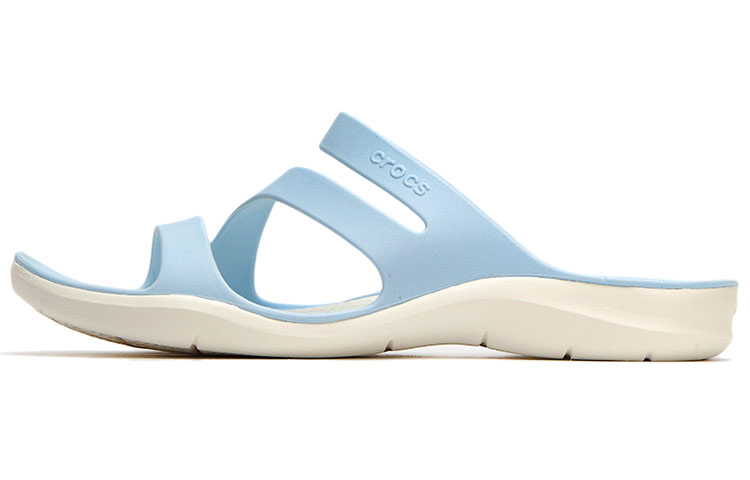 (Women) Crocs Flat Heel Sports Slippers Blue 203998-4JQ