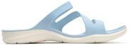Order (W) Crocs Selipar Sukan Tapak Rata Biru 203998-4JQ