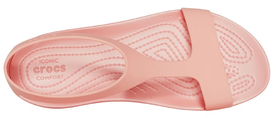 (W) Crocs Flache Rosa Sandalen 205469-6JC Shop (W) Crocs Flache Rosa Sandalen 205469-6JC