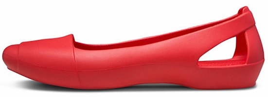 (Women) Crocs Flat Red Sandals 202811-8C1 (Women) Crocs Flat Red Sandals 202811-8C1
