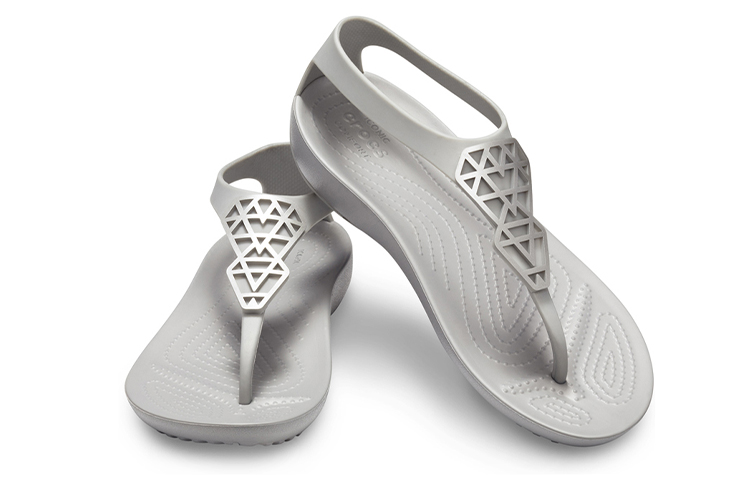 Shop (Women) Crocs Flip-Flops 'Grey Comfort' 205600-00N