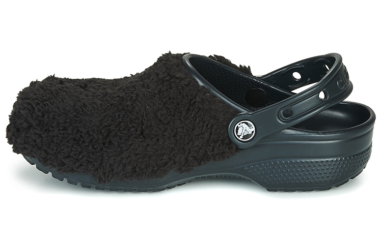 (Women) Crocs Fuzz Mania Clog 'Black' 206625-001