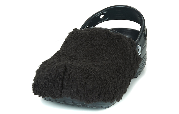 Shop (Women) Crocs Fuzz Mania Clog 'Black' 206625-001