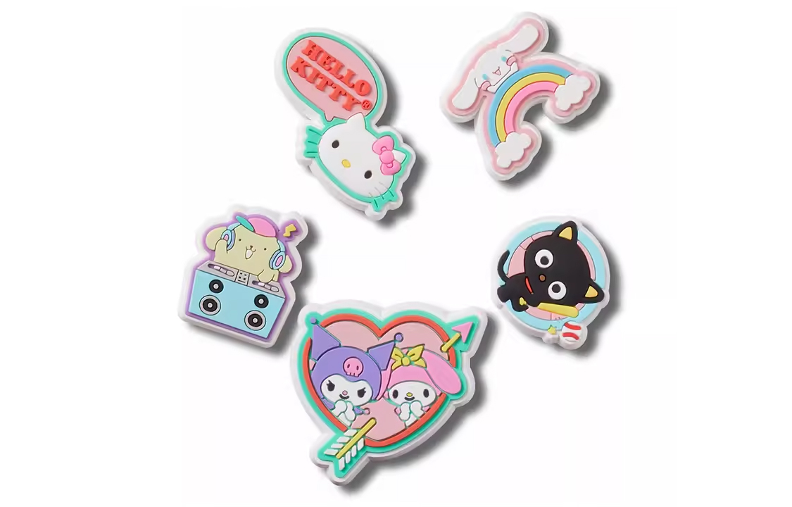 (Women) Crocs Hello Kitty 5-Piece Shoe Charms Set for Women - Multi-Color 10010556