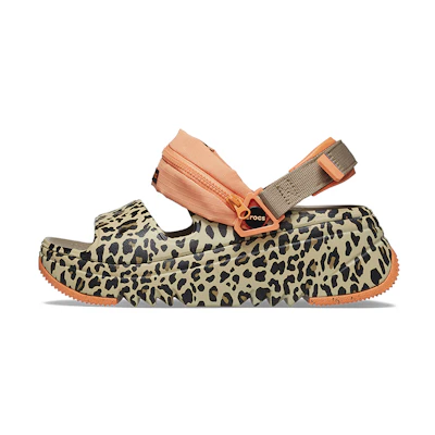 (W) Crocs Hiker Xscape Animal Sandals 'Khaki Leopard'
