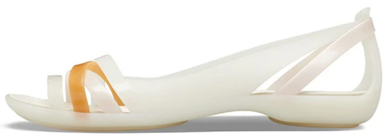 (Women) Crocs II Flat White Orange Sandals 204912-12U (Women) Crocs II Flat White Orange Sandals 204912-12U