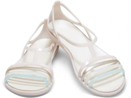 Shop Crocs卡駱馳 伊莎貝拉 簡約舒適束帶運動涼鞋 女款 白色
