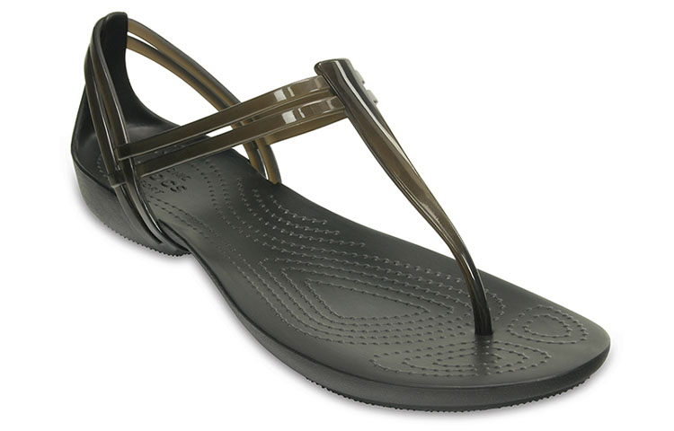 Lookbook Crocs Isabella T-strap 戶外運動 潮流運動涼鞋 女款 黑色