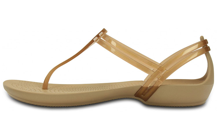 (Women) Crocs Isabella T-strap 'Bronze' 202467-854