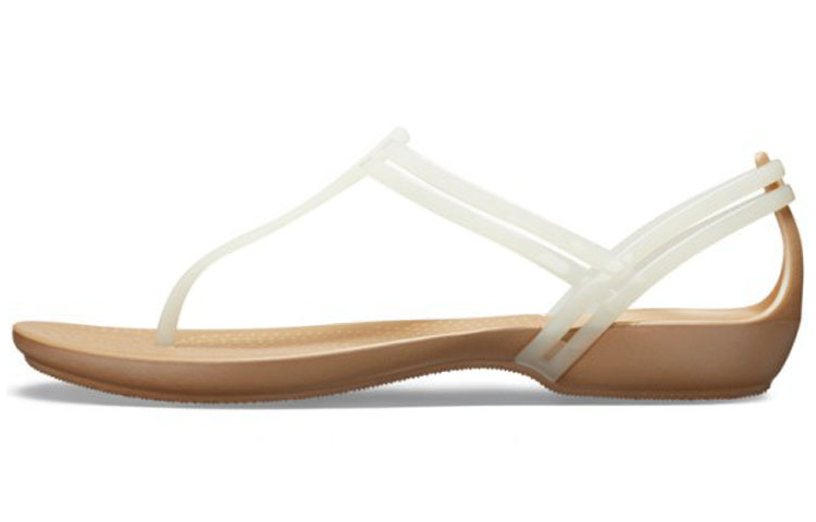 (Women) Crocs Isabella T-strap 'White Brown' 202467-13S
