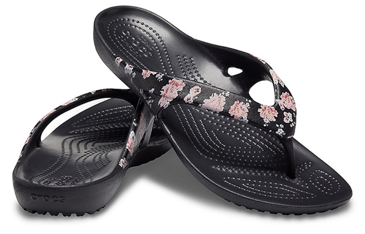Shop (Women) Crocs Kadee 2 Printed Flip Flops 'Floral Black' 205998-97J
