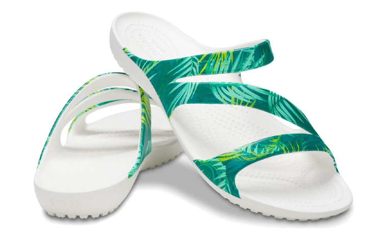 Shop (Women) Crocs Kadee 2 Tropical Sandal 'White Green' 207262-94S