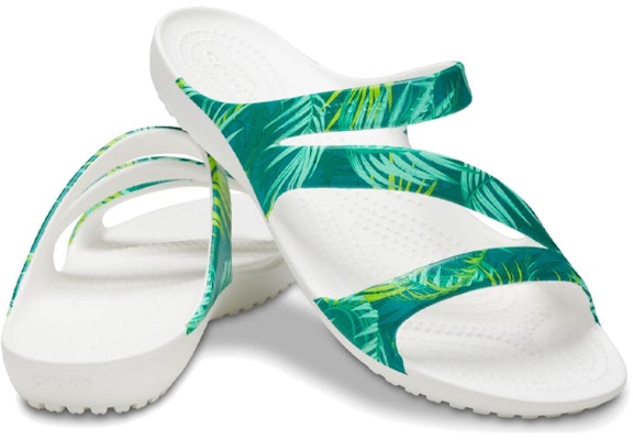 (Women) Crocs Kadee 2 Tropical Sandal 'White Green' 207262-94S Shop (Women) Crocs Kadee 2 Tropical Sandal 'White Green' 207262-94S