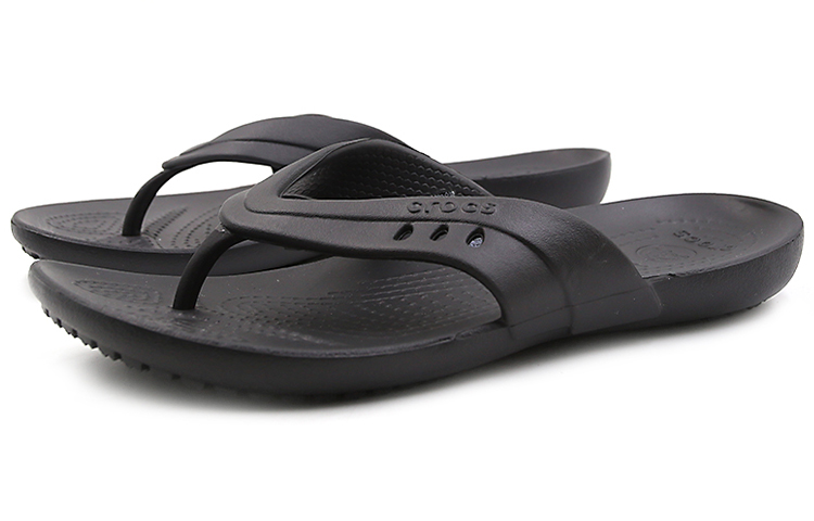 Lookbook Crocs Kadee 舒適防滑 人字運動拖鞋 女款 黑色