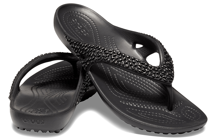 Shop Crocs鱷魚牌 Kadee 休閒人字拖 女款 純黑