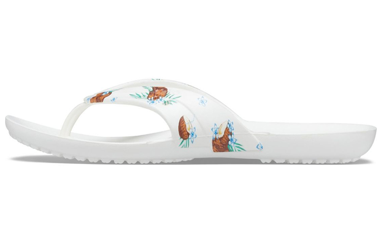 (Women) Crocs Kadee Flip Flop 'Casual Print White' 206190-9B8