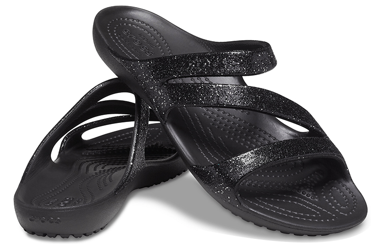Shop (Women) Crocs Kadee II Glitter Sandals 'Black' 207315-001