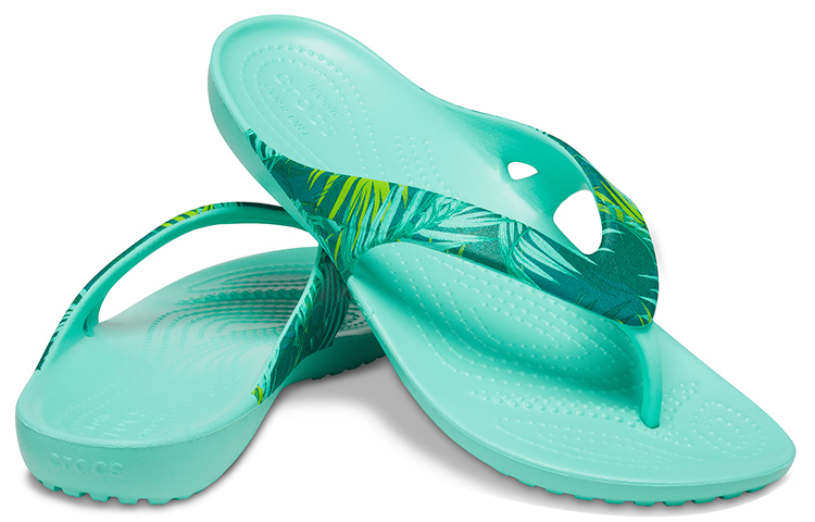 Shop (Women) Crocs Kadee II Tropical Flip 'Green' 207263-3U5