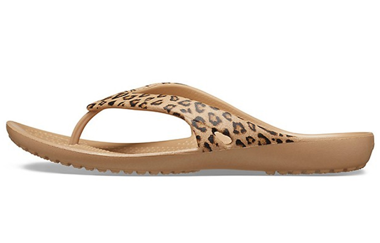 (Women) Crocs Kadee ll Leopard Print Flip-Flops Brown 206398-98R